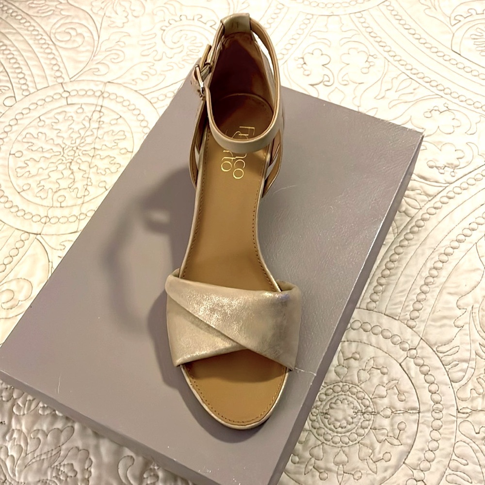 Franco Sarto Champagne 6 1/2 M ladies shoes, wedges.
